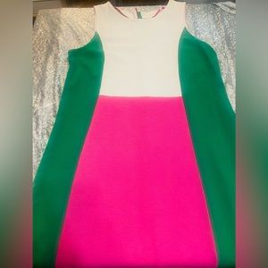 BODEN: Geraldine Ottoman Colorblock Dress Pink and Green SIZE 14L